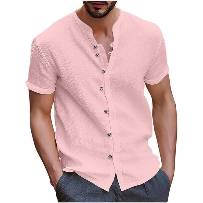 Homme Chemise Chemise Lin Chemise Décontractée Chemise Boutonnée