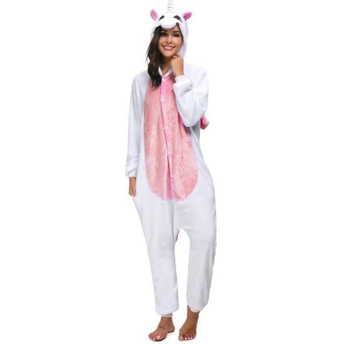 Unisexe Pantalons de Nuit Rose Pyjamas Kigurumi Animal Costumes Combinaison Xmas