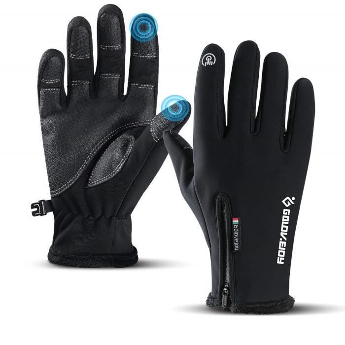 Lot De 2 Paires De Gants Thermiques Écran Tactile - Imperméables, Antidérapants - Pour Vélisme, Rando
