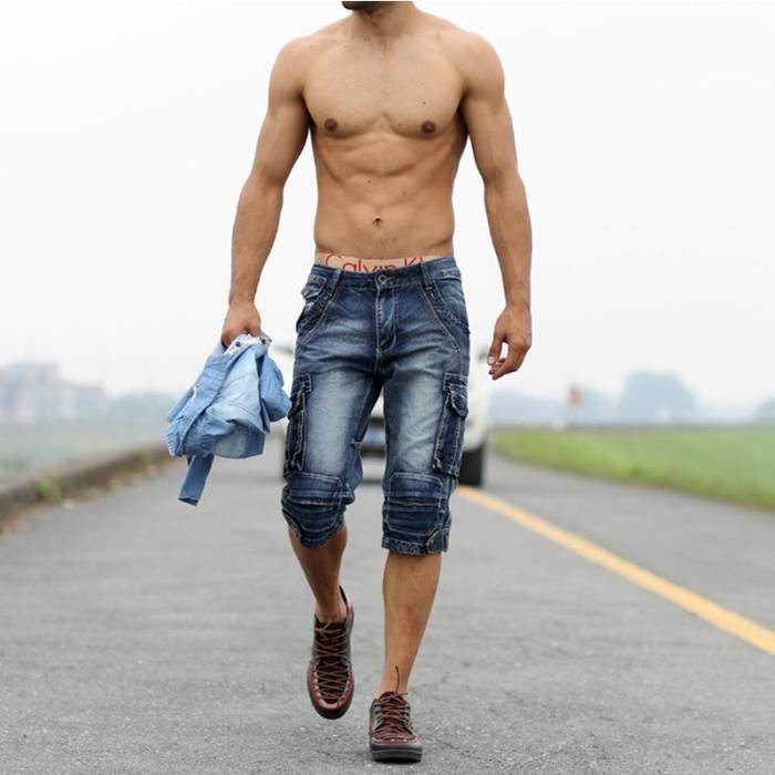 Pantacourt homme de marque Ete jean pissage salopette homme