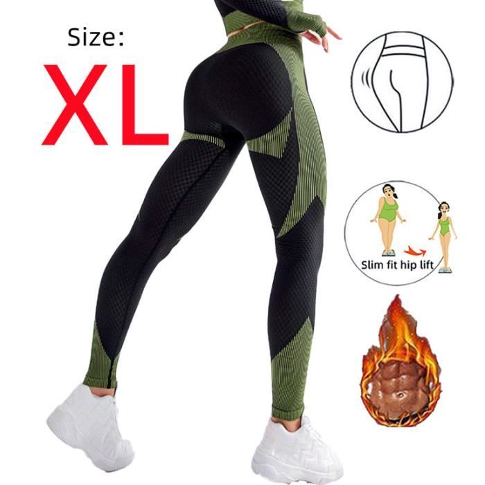 Pantalon de Sudation Femme Legging Butt Lift Legging Sans Couture Minceur Transpiration Sauna Pants Compression Elastique Noir XL Noir Cdiscount Sport