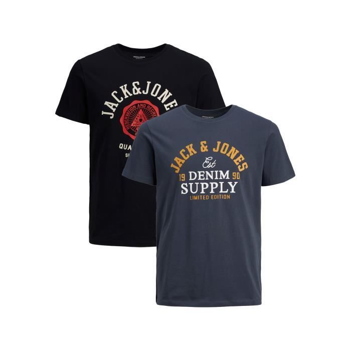 T-shirt Homme Jack & Jones Rouge Vintage - Logo - Taille XL - Coton Jersey - Look Usé