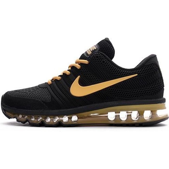 BASKETS AIRX MAX 2017S Authentique Sneakers Full Palm Black gold