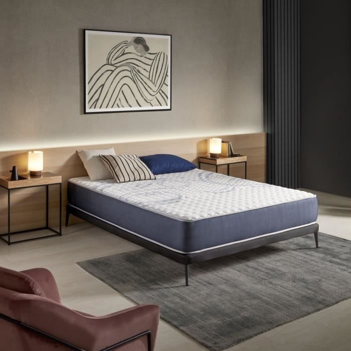 matelas activex 140x200 multicouches blue latex 7 zones confort mousse hr haute durabilite ergonomie superieure densite equilibree 3701129978702 achat vente matelas cdiscount