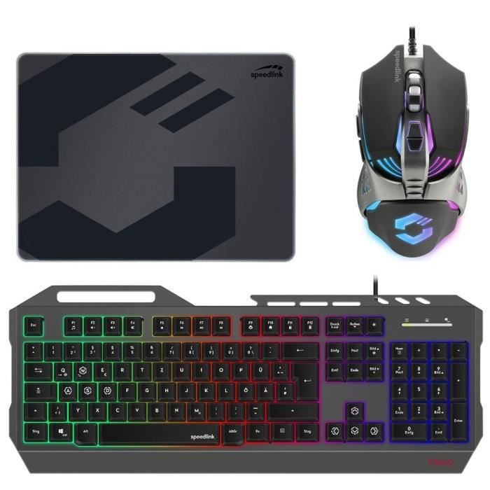 Pack Clavier Souris Tapis Gamer TYALO SpeedLink Gaming pour PS5, PS4, XBox One, XB1 Série X ou S