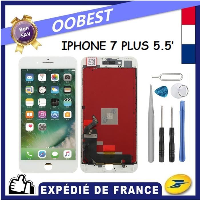 Écran LCD De Rechange Pour IPhone 7 - FHD Avec Cadre, Haut-parleur, Caméra | Kit De Réparation Complet (Noir)
