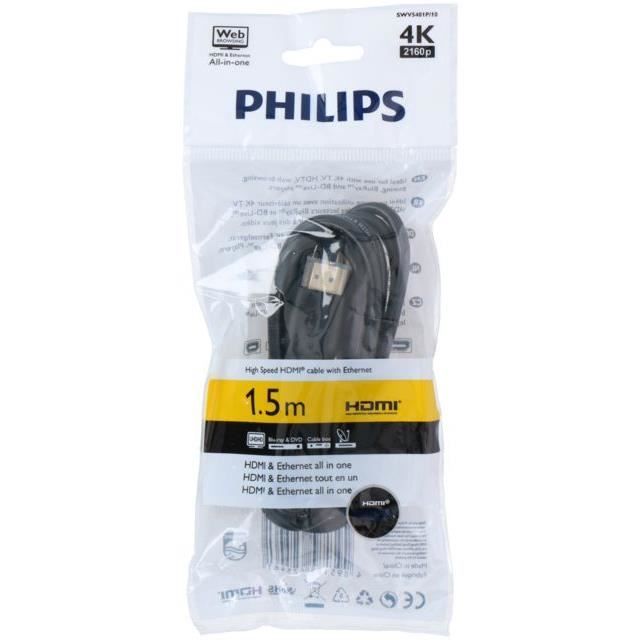 Philips SWV5401P/10 Câble HDMI 15 M HDMI Type A (Standard) Noir