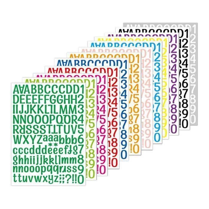 10 SHEETS STICKER Lettre Autocollant Lettres Numéro Autocollants EUR 9