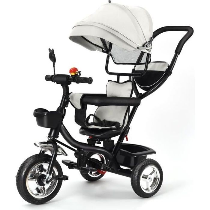 Tricycle Pour Bebe Velo Evolutif Bebe Sure Et Confortable Velo D Equilibre Pour Bebe Avec Sonnette Et Miroirs Avec Canopy J315