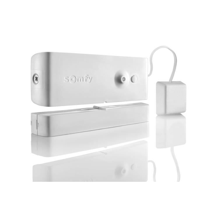 Détecteur d'ouverture et de bris de vitre SOMFY - Design ultra plat - Blanc