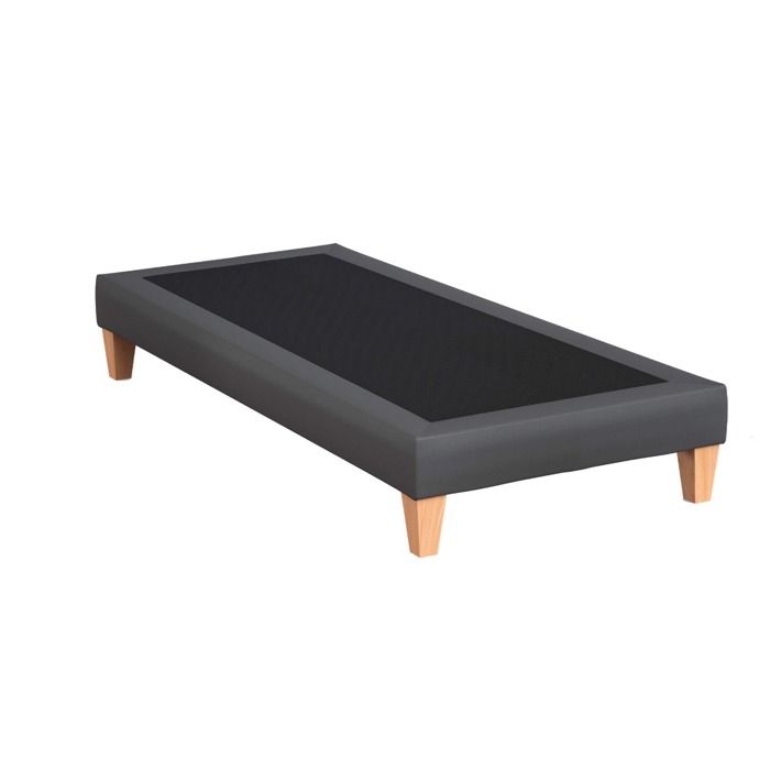 Sommier tapissier déco simili gris foncé Someo Astre 2x80x200 cm Sommier tapissier déco simili gris foncé Someo Astre 2x80x200 cm