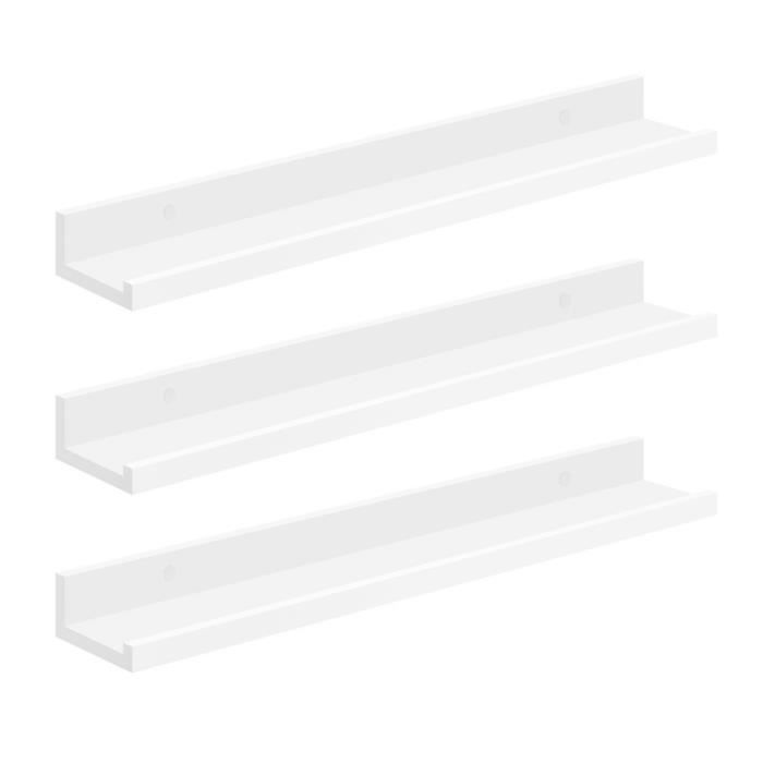 Étagère Murale Suspendue - SONGMICS - Lot de 3 - Blanc - Design Contemporain - Longueur 80 cm Étagère Murale Suspendue - SONGMICS - Lot de 3 - Blanc - Design Contemporain - Longueur 80 cm