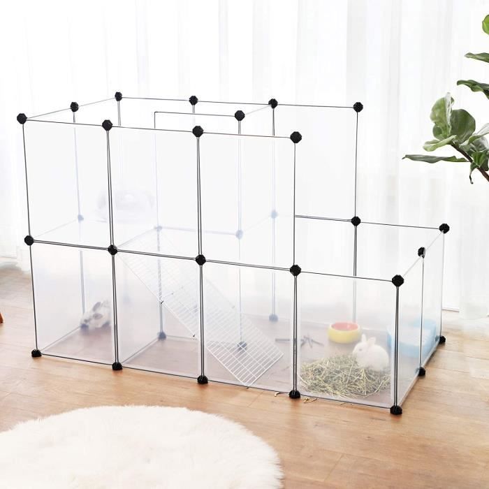 Comparer les prix de Enclos modulable - 143 x 73 x 93 cm - Parc pour petits animaux - Cochon d'Inde - Lapins - Hamsters - Rongeur -  Blanc  LPC03W
