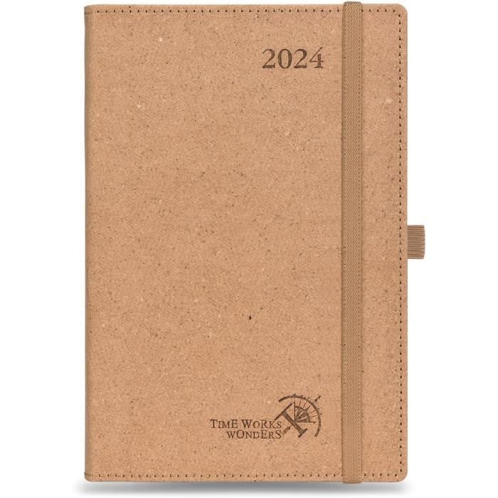 POPRUN - Agenda Journalier 2026 (janvier à Décembre) - Format A5 - Couverture PU Vert Forêt - 1 Page Par Jour - Papier éco-responsable