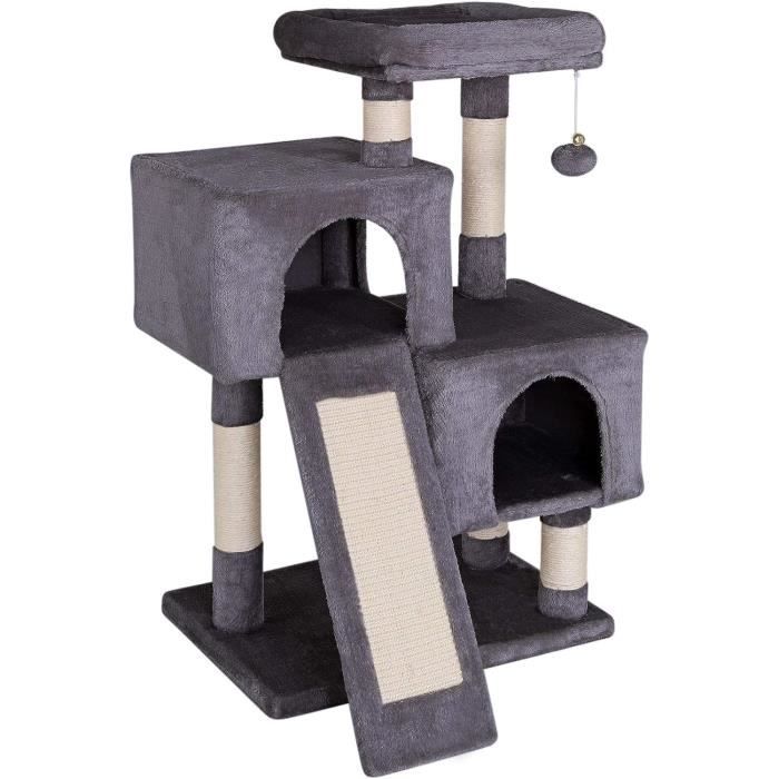 Meilleurs prix pour lionto Arbre à Chat Arbre à Grimper griffoir pour Chat Hauteur 90 cm, Gris Foncé50