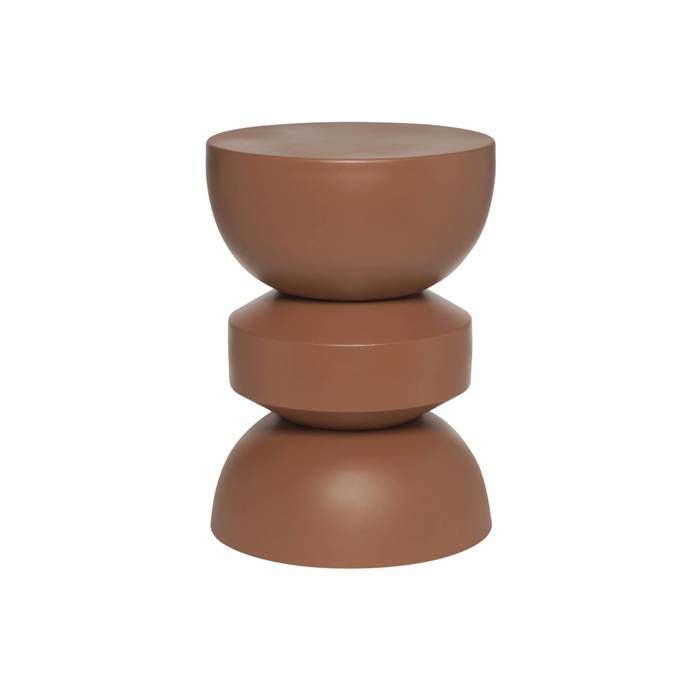 Table dappoint. bout de canapé. table de chevet en métal. terracotta. Assa. Ø32 x H 43.5cm