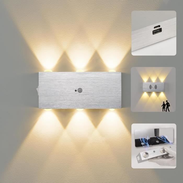 Applique Murale LED à Piles Avec Détecteur De Mouvement, Conception Magnétique Sans Fil Et Style Minimaliste Blanc Moderne 98785153
