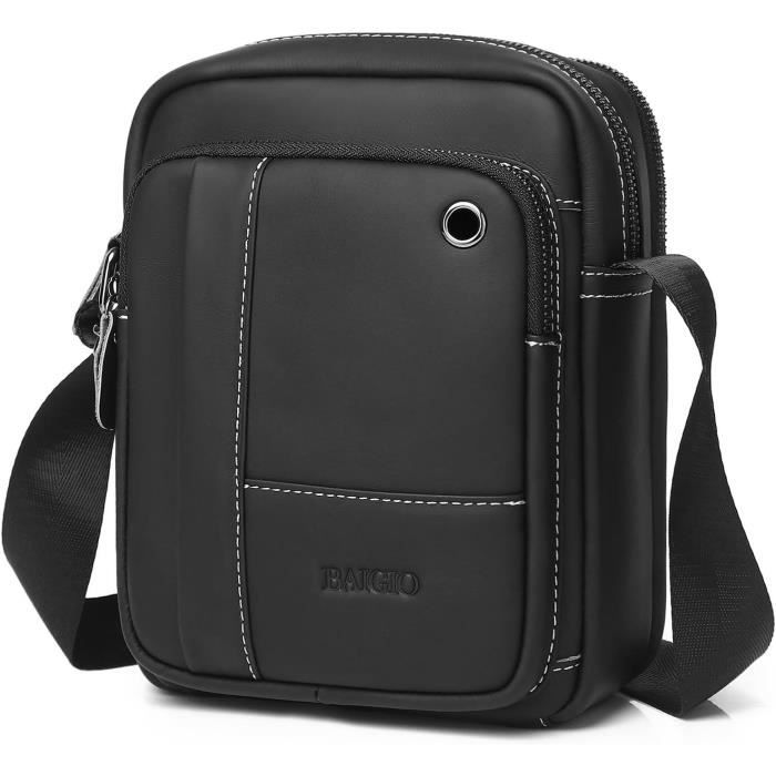 Sac Banane Cuir Crazy Horse Homme - Portefeuille & Téléphone - 19 Cm - Marron - Contacts