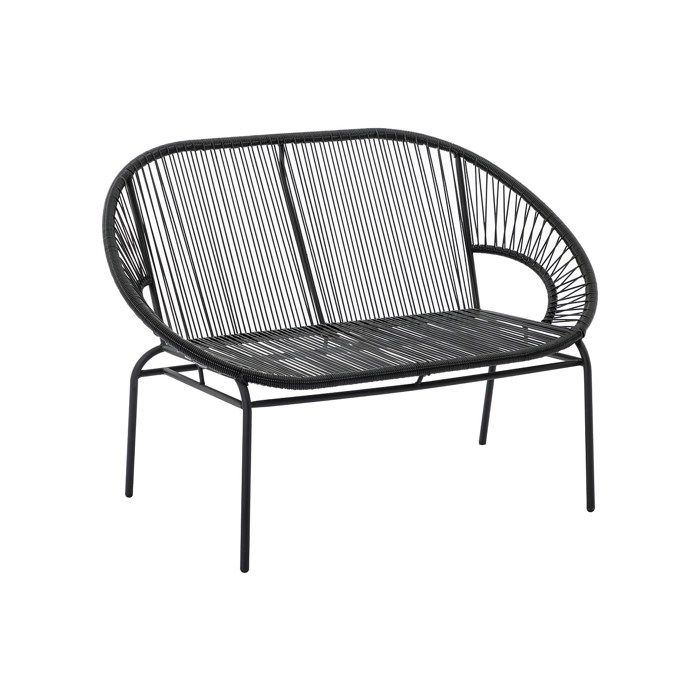 Banc de jardin en fils de résine tressés - Noir - ALIOS III de MYLIA