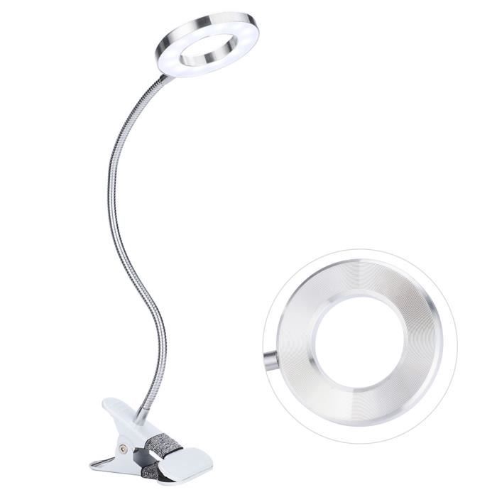 Sonew Lampe de Bureau LED, Lampe de maquillage USB cercle Microblading lampe de tatouage Portable LED Clip Bureau Lumière pour Maquillage Permanent Tattoo Manucure Extension des cils