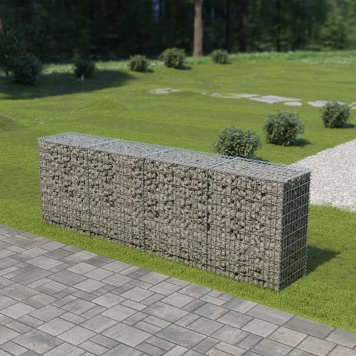 VidaXL Mur en gabion avec couvercles Acier galvanisé 300 * 50 * 100 cm