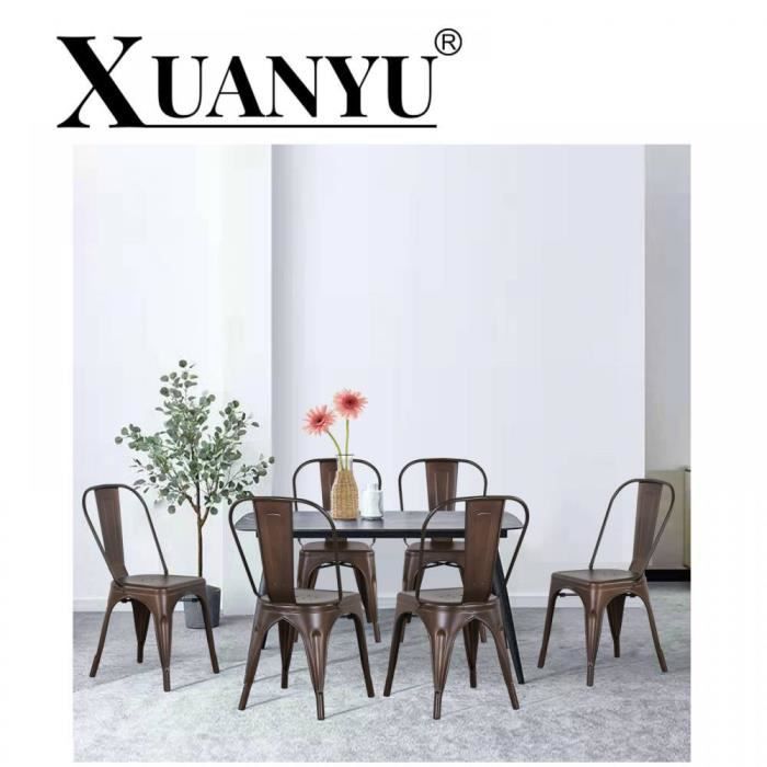 Chaise de bar XUANYU résistante à lusure couleur rouille - Lot de 4