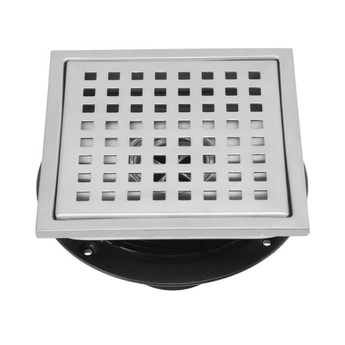 Sipon De Douche Inox – Carré 150x150 Mm – Anti-odeur – évacuation Sol – 326XN