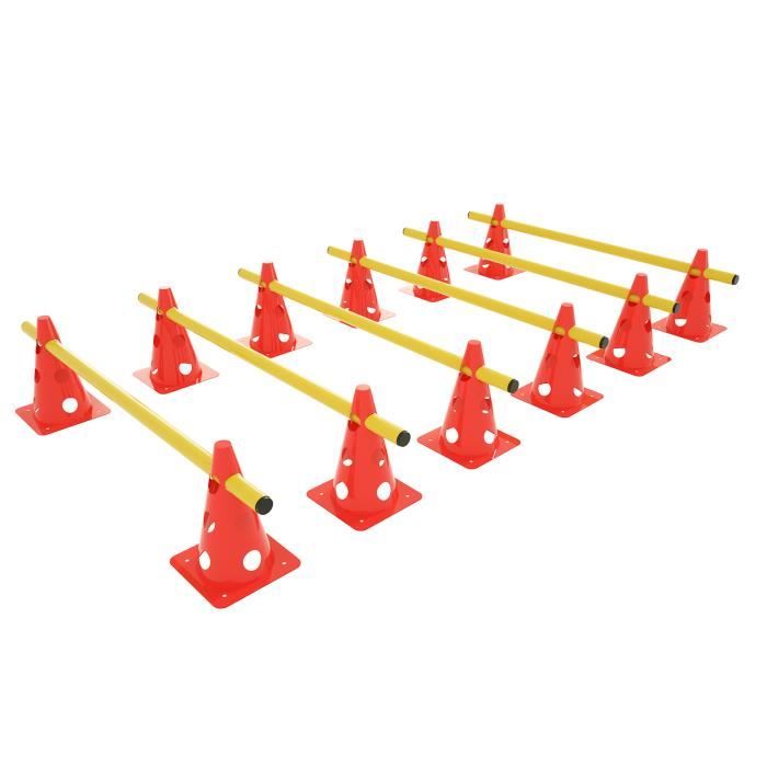 Lot De 2 Haies Réglables Qukaim – Hauteur Ajustable, Légères, Pour Entraînement De Foot
