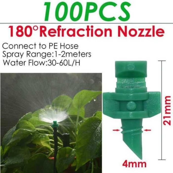 Buses à Brouillard Irrigation 180°/360° – Lot De 10 Micro-arroseurs, PVC/PP, Diamètre Pulvérisation 0-4 M, Pour Jardin, Serre