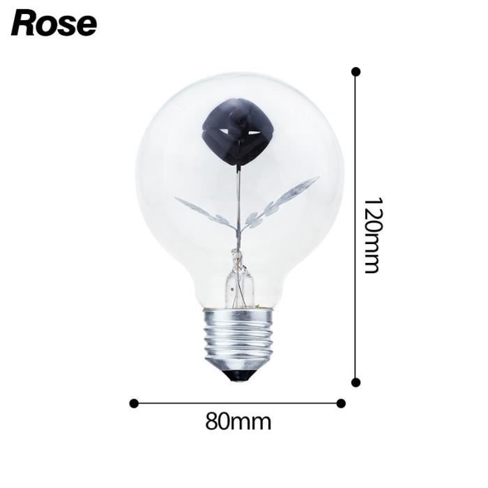 AMPOULE LED,RoseEdison lampe E27 220v ampoule À Incandescence Décorative G80 vintage nouveauté