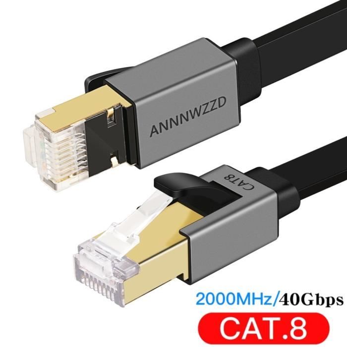 Black5M Câble Cat8 40Gbps RJ45 câble réseau haute vitesse Gigabit SFTP Lan Cat 8 RJ
