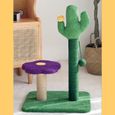 2 en 1 Arbre à Chat  avec Griffoir Sur pieds Arbre Grimpant  en Cactus Balle de sisal  Violet-66cm -1