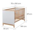 Chambre bébé complète ROBA Caro - Lit combiné 70x140 - Commode à langer - Armoire 3 portes-1