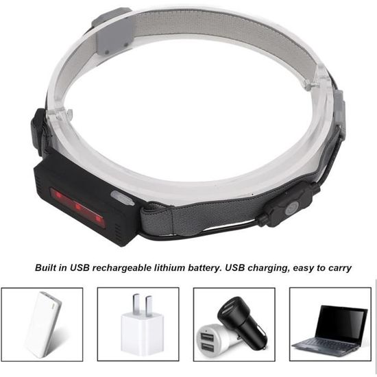 Lampe frontale,Bandeau lumineux COB + LED USB,barre de lampe frontale,projecteur  Rechargeable - Cdiscount Sport