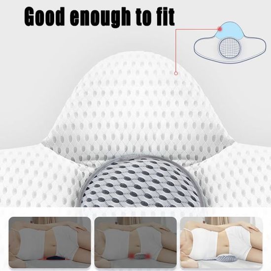 Coussin Lombaire Gonflable Avec Pompe - Pour Voiture, Bureau, Avion, Ergonomique - 9