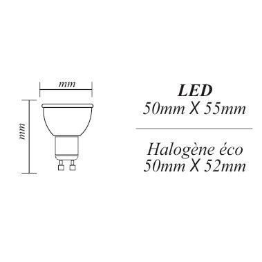 LEDart Ampoule GU10 LED 5W angle faisceau étroit 2° CREE / 85-256 V.  50/60Hz (2700K Blanc très chaud) : : Luminaires et Éclairage