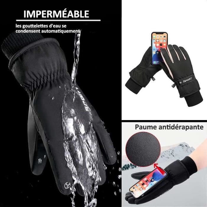 Gants De Ski Et Snowboard TRILINK Thermiques -29°C – Imperméables, Écran Tactile, Poches Zippées, Adhérence Renforcée, Homme/Femme