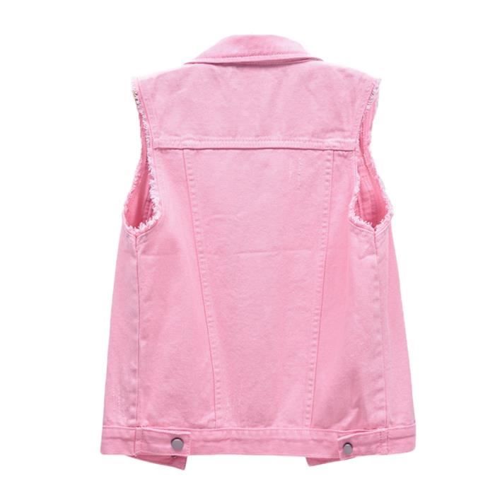 Veste en jean new arrivals rose pale femme