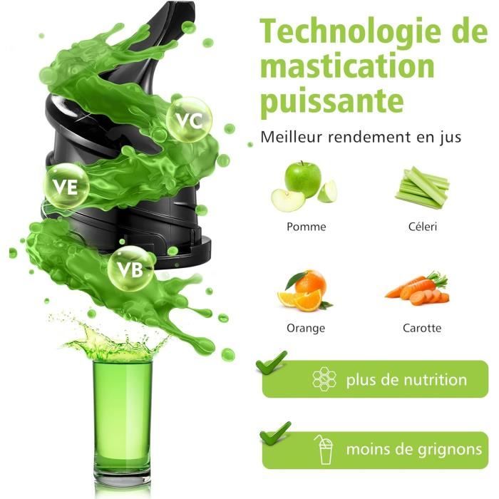 AOBOSI Extracteur De Jus 126 Mm Grande Goulotte – Presse Fruits Légumes Entiers, Vis Sans Fin 8 Étapes, Triple Filtre, Pressage Lent 50 RPM Extracteur Jus Triple Filtre AOBOSI Extracteur De Jus 126 Mm Grande Goulotte – Presse Fruits Légumes Entiers, Vis Sans Fin 8 Étapes, Triple Filtre, Pressage Lent 50 RPM Extracteur Jus Triple Filtre