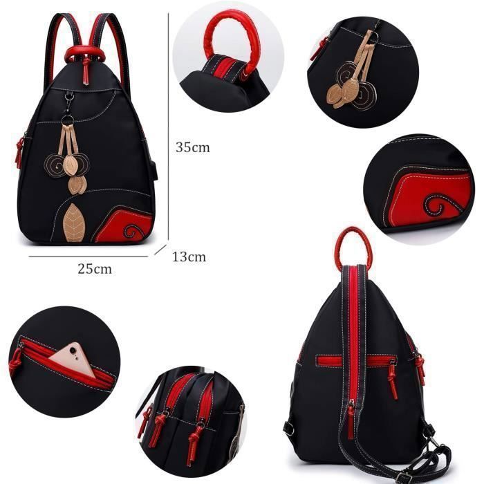 FANDARE Femme Sac à Poitrine en Cuir PU Sacs Bandoulière Sacoche Homme Sac Banane Petit Dos avec Trou pour écouteurs porté épaule Voyage Imperméable FANDARE Femme Sac à Poitrine en Cuir PU Sacs Bandoulière Sacoche Homme Sac Banane Petit Dos avec Trou pour écouteurs porté épaule Voyage Imperméable