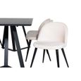 MarinaBLBL ensemble table, table noir et 6 Velvet chaises Velours beige, noir.-2