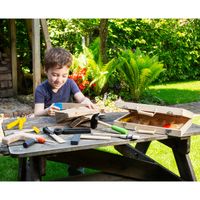 Greens Series Boîte à Outils Enfant – Coffret Bois Avec Marteau, Tournevis, Scie – Bricolage Éducatif Dès 3 Ans