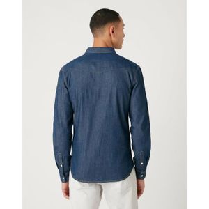 Chemise De Travail Wrangler Manches Longues - Sergé Coton, Boutons Pression, Coupe Western, Pour Homme