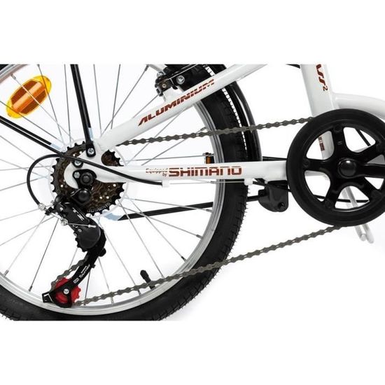 MOMA BIKES Velo de ville pliant First Class 20 Blanc Aluminium SHIMANO 6 Vitesses Selle Comfort Cdiscount Sport