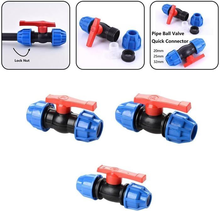Robe D'arrêt Sphérique En Plastique 25 Mm - Pour Tuyaux PE/PVC/PPR, Irrigation Jardin Et Serre