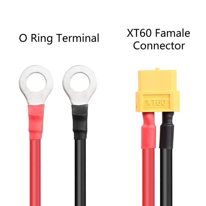 Câble XT60 Vers Bornes à œillets Câble XT60H Mâle Vers Joint Torique – 12 AWG, 91,5 Cm, Silicone Haute Température Pour Batteries RC Lipo Câble XT60 Vers Bornes à œillets Câble XT60H Mâle Vers Joint Torique – 12 AWG, 91,5 Cm, Silicone Haute Température Pour Batteries RC Lipo