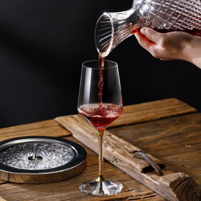 Façon or - Décanteur en verre cristal avec distributeur de vin rotatif à  1500 degrés, Verre à whisky, Brandy, - Cdiscount Maison
