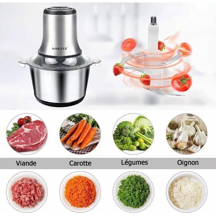 SOKANY 800W Hachoir Électrique Mini hachoir a viande electrique Avec SOKANY 800W Hachoir Électrique Mini hachoir a viande electrique Avec