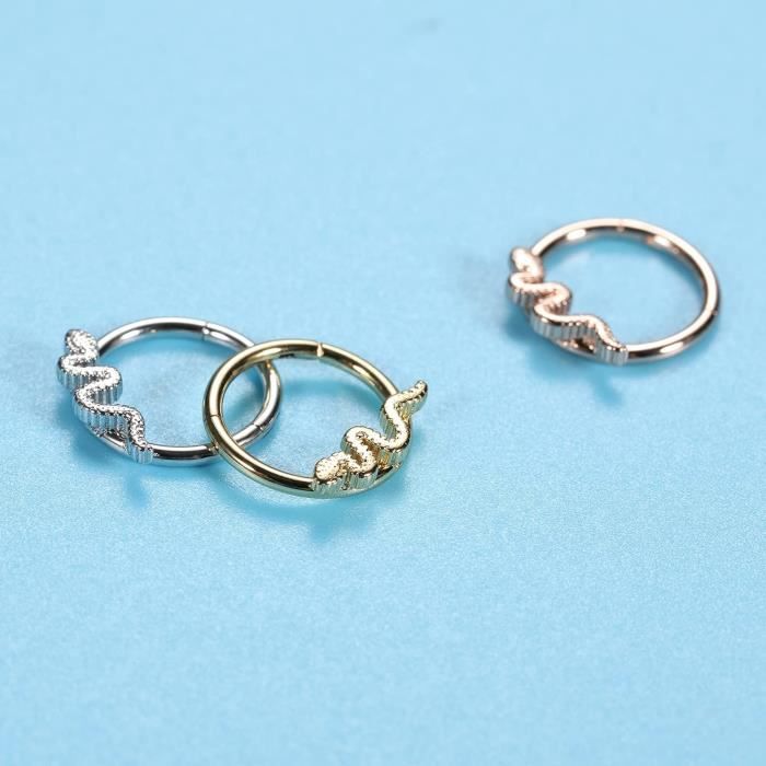Septum Ring Mit Fünf Opalen – Clicker-Verschluss, 16G (1,2 Mm), 316L Chirurgenstahl