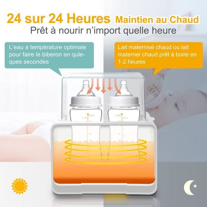 Chauffe-biberon 2 En 1 Avec Stérilisateur – Double, Programmable, Pour Lait Maternel Et Préparation